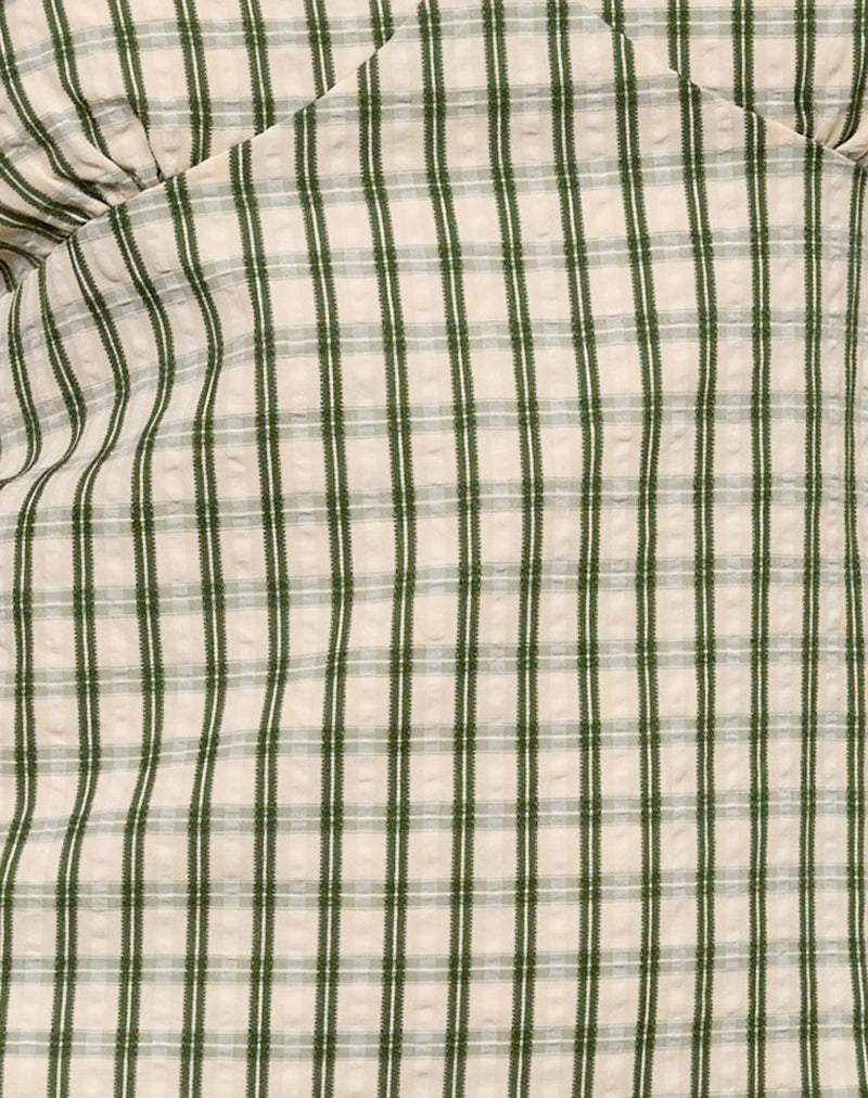 Lavisha Midi Dress in Green Check