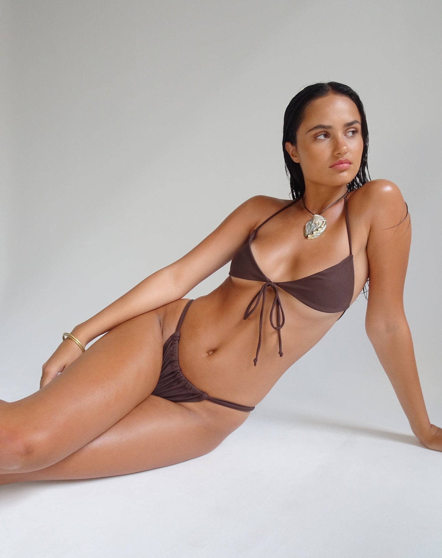 Voltera Bikini Bottom in Coconut Brown