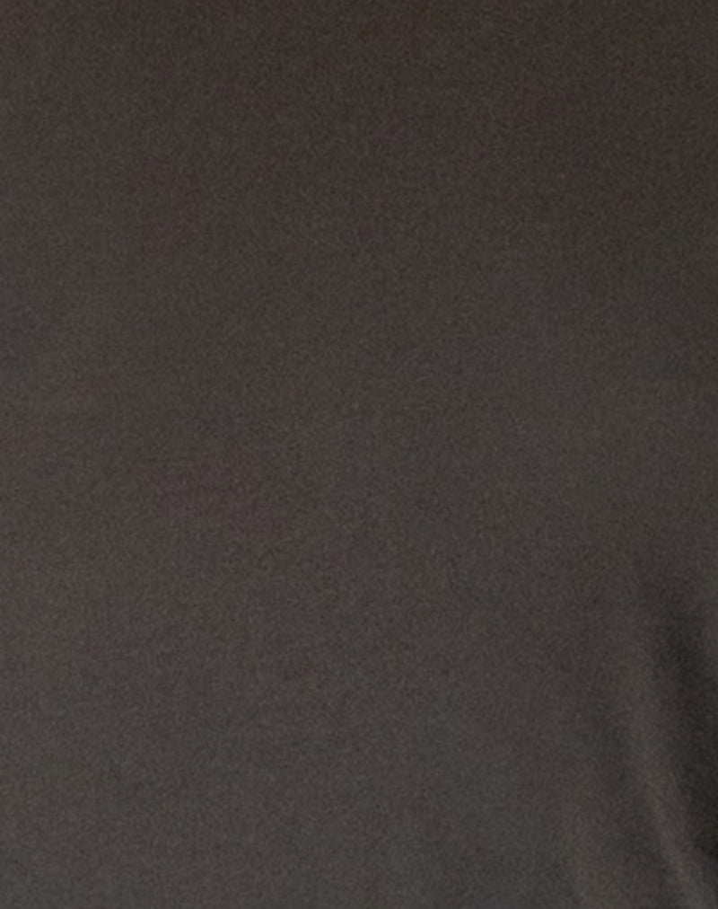 Ledez Asymmetrical Slouchy Top in Olive Tissue Jersey