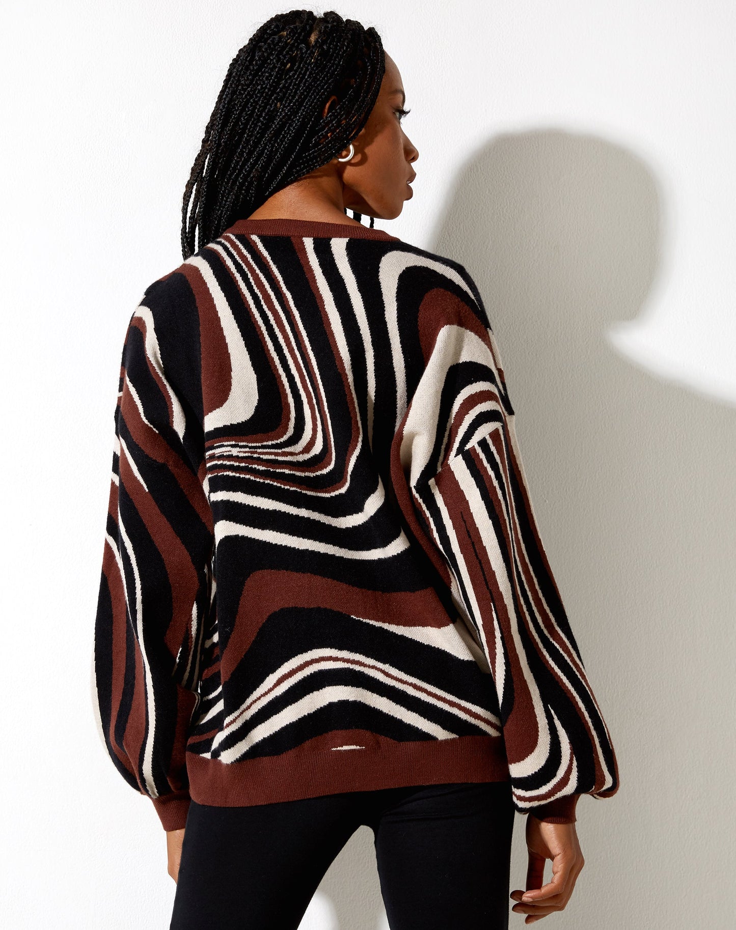 Mably Jumper in Mega Ripple Brown