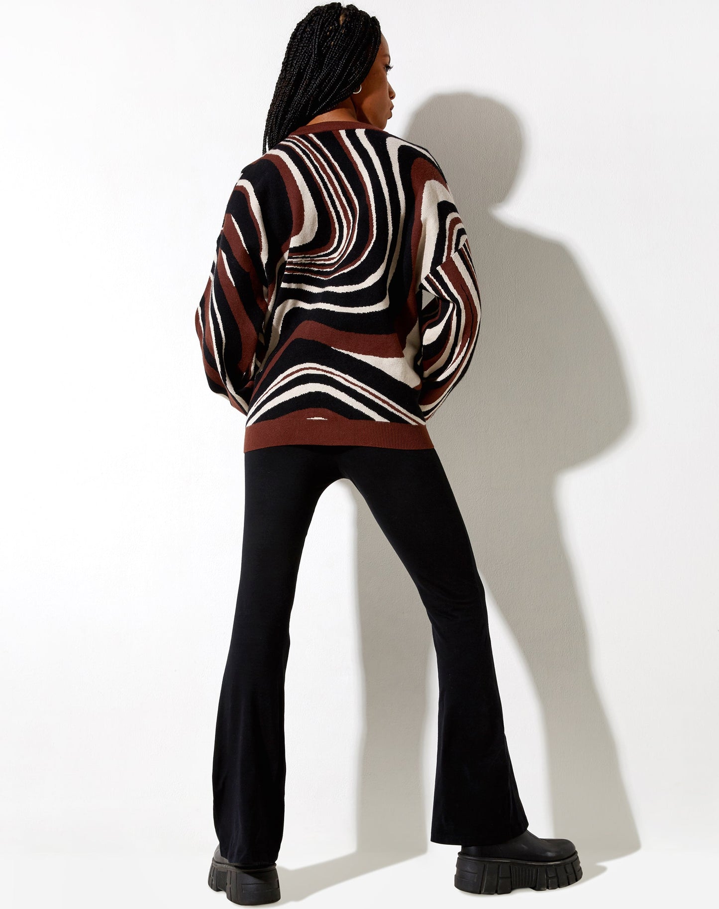 Mably Jumper in Mega Ripple Brown