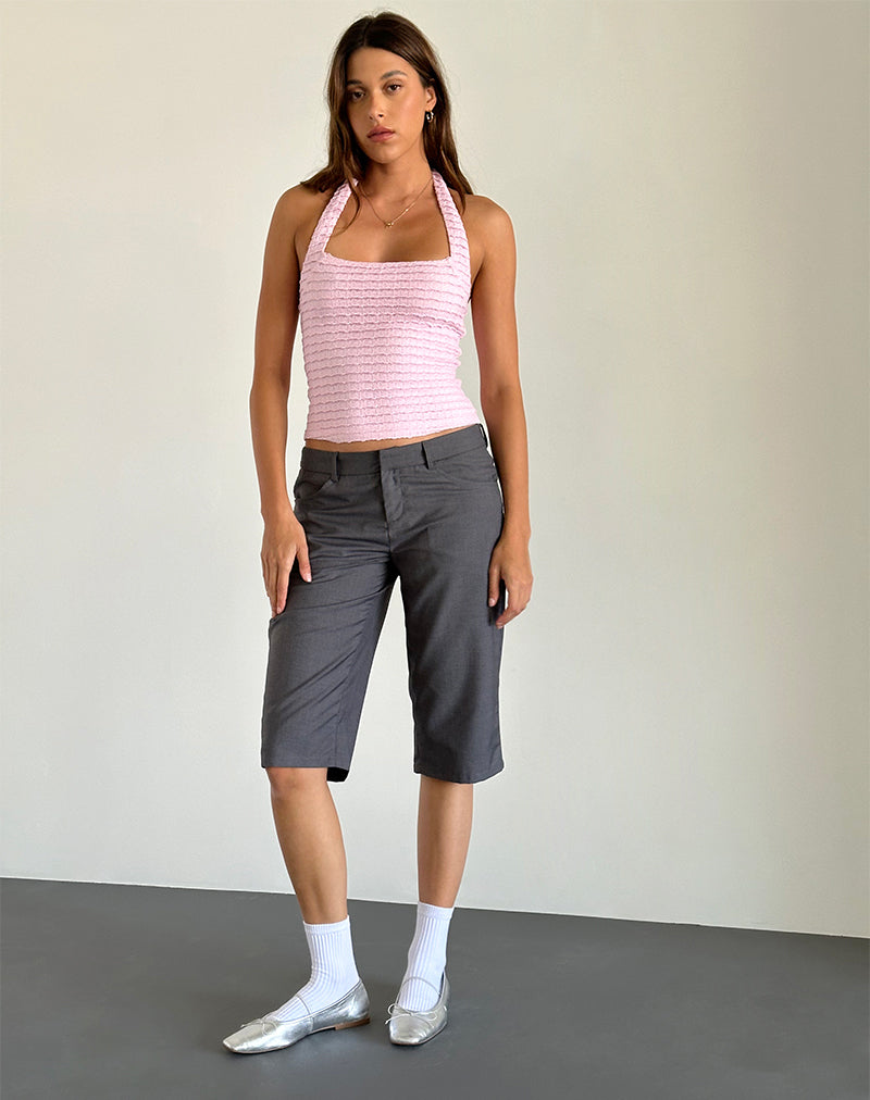 Maggha Halterneck Top in Crinkle Pink