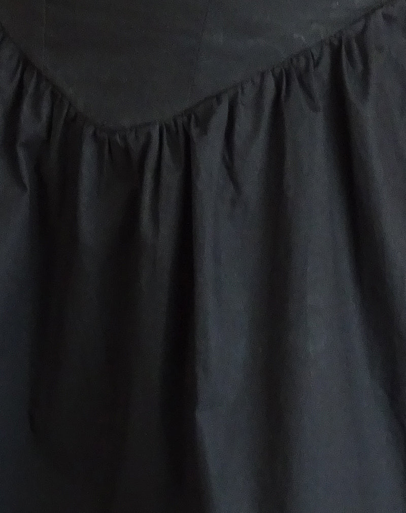 Micala Puffball Mini Dress in Black