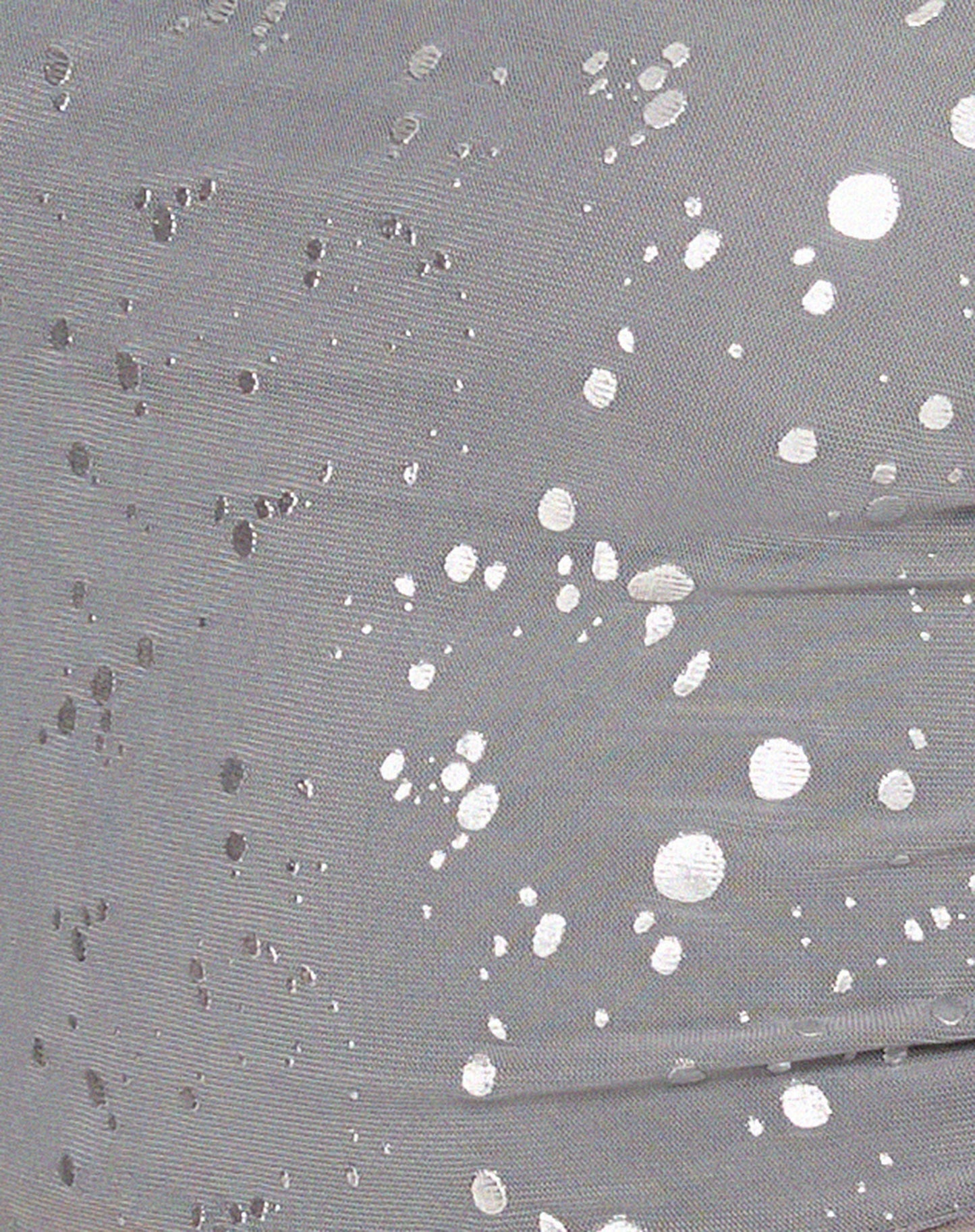 Nagini Bardot Top in Mesh Glitter Dot Frost Gray