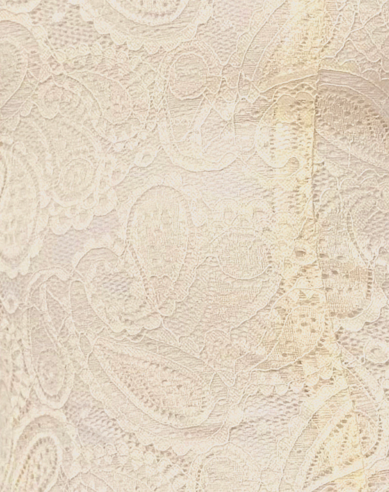 Nairi Halterneck Mini Dress in Lace Cream