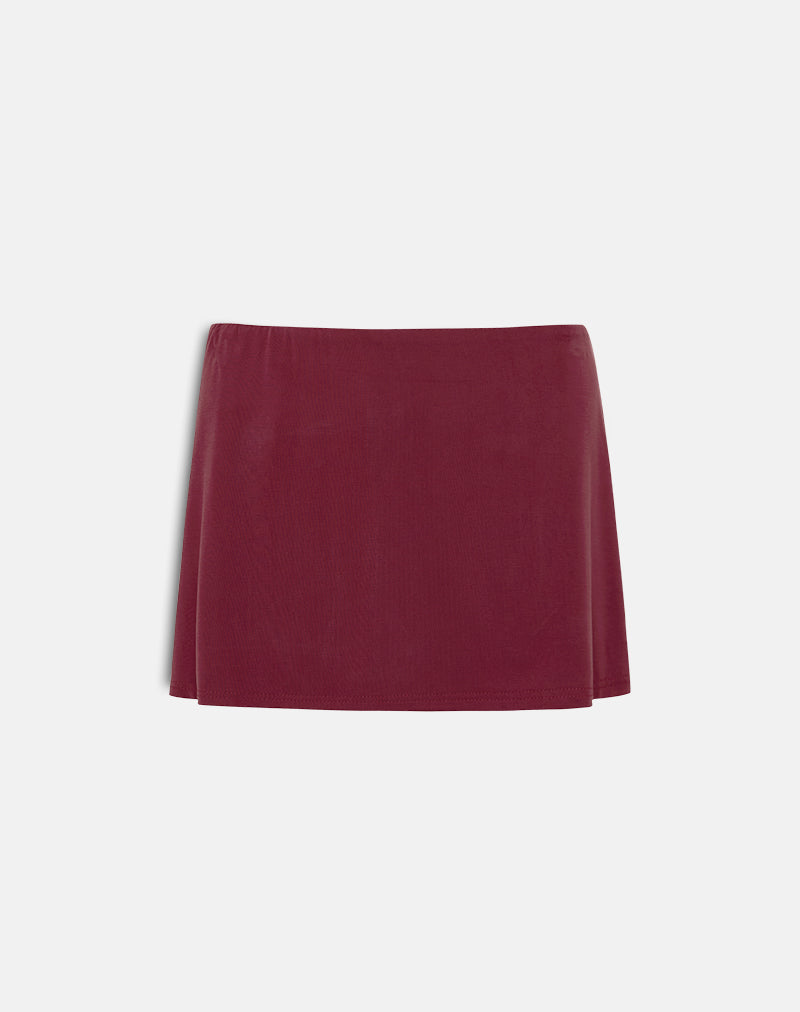 Namya Mini Skort in Cupro Burgundy