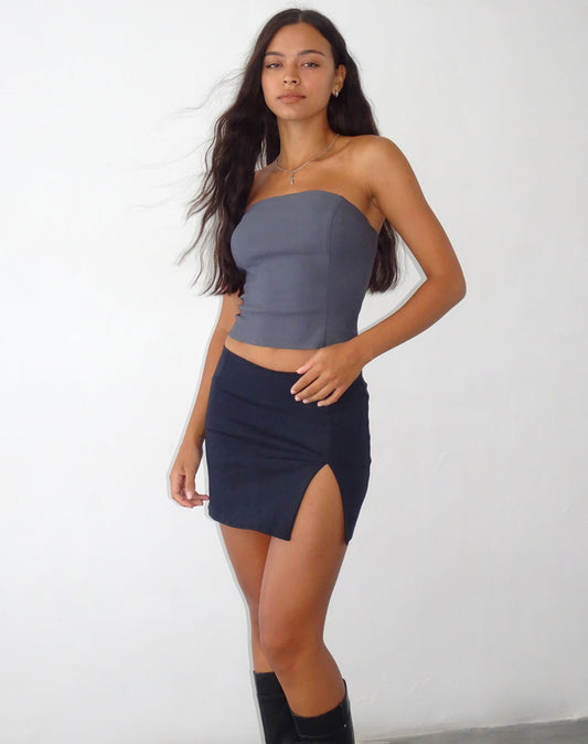 Pelma Mini Skirt in Twill Black