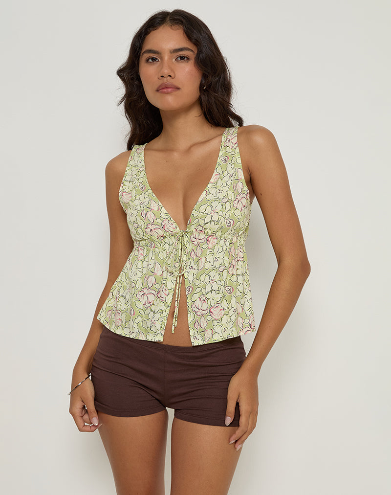 Ronia Top in Blooming Lily Green