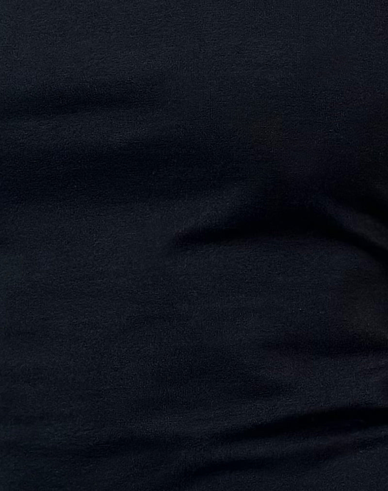 Solani Top in Black with Bambi Animal Binding