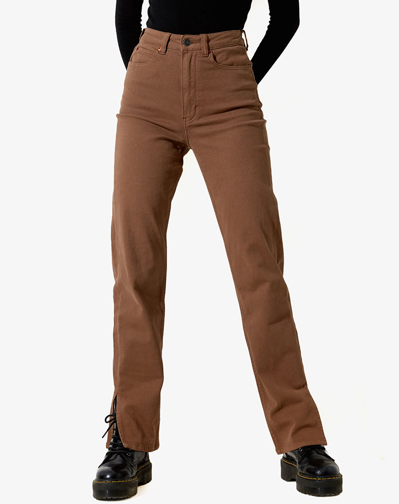 Straight Leg Jeans in Rich Brown