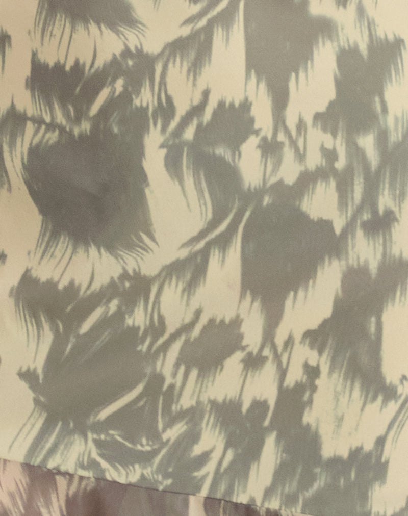 Tanta Midi Dress in Blurred Floral Yellow