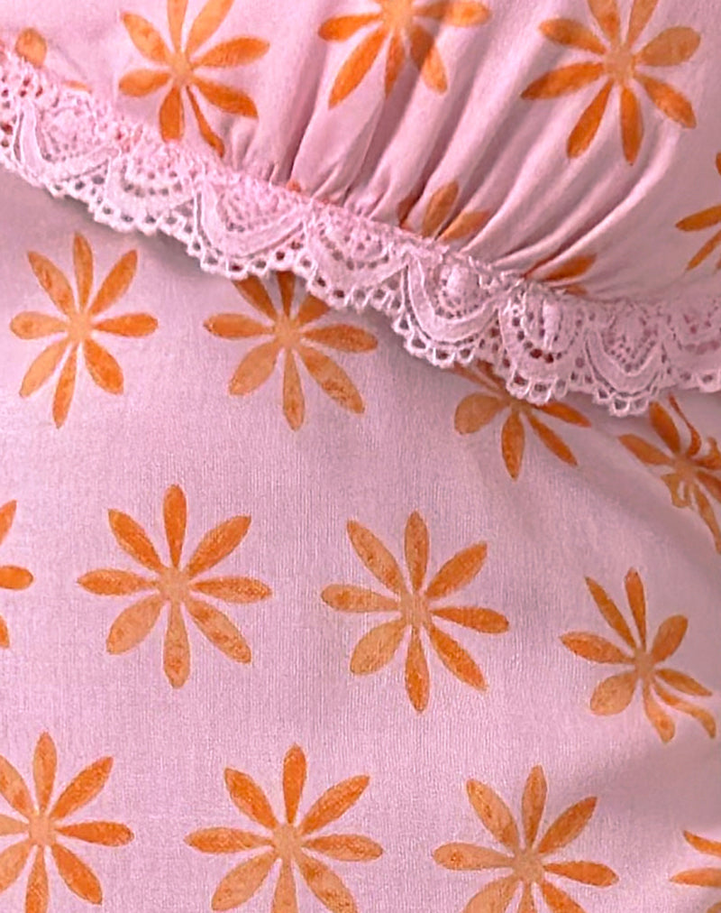 Tavita Mini Dress in Tile Flower Pink