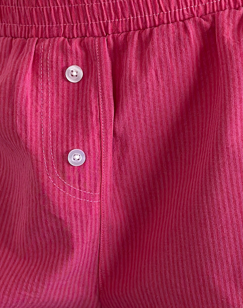 Voir Short in Poplin Red and Pink Stripe