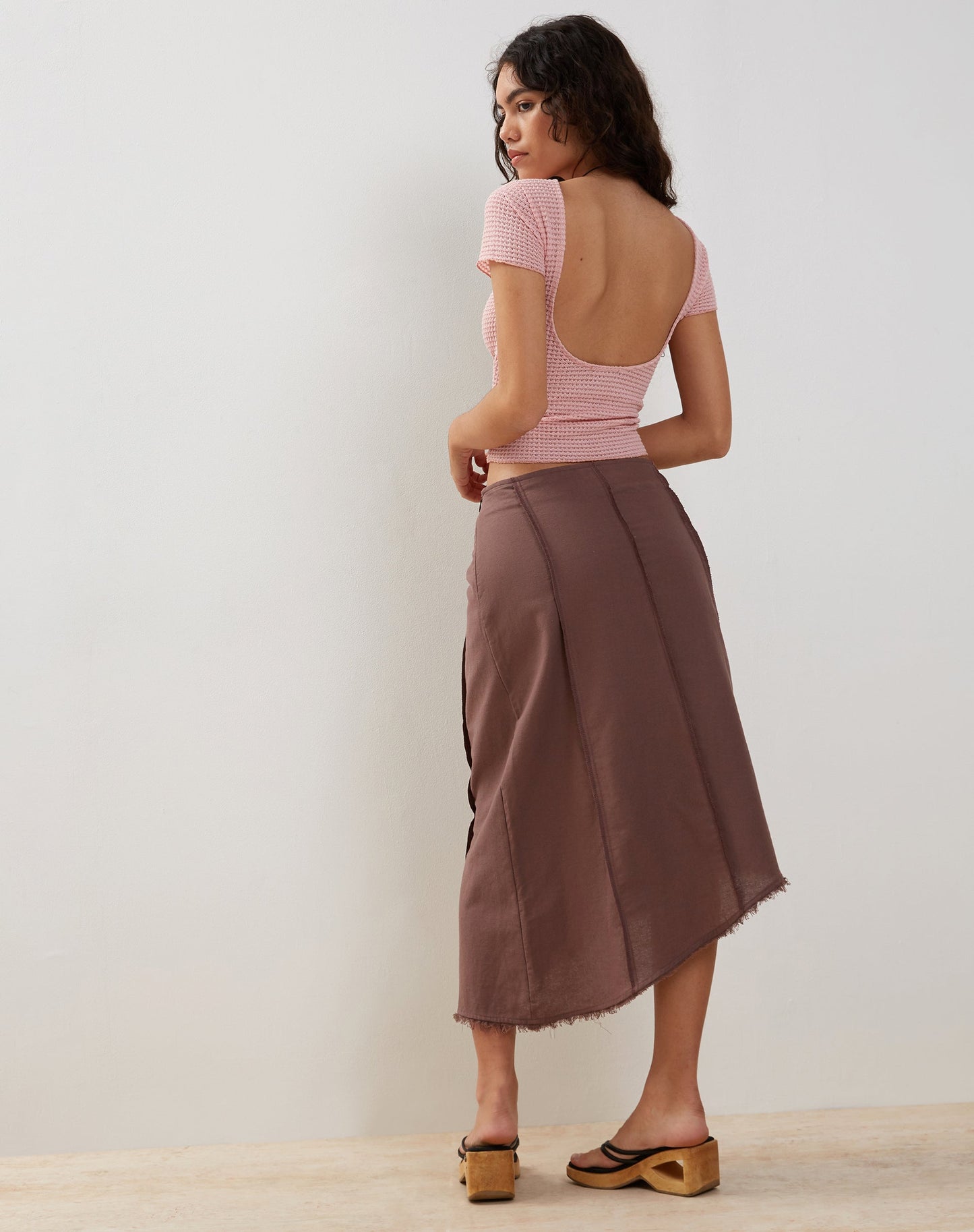 XIWANG TOP SALMON TEXTURED CROCHET