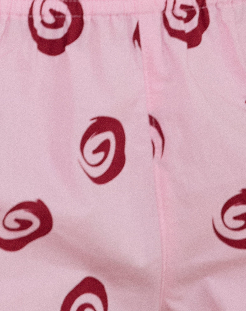 Zhuri Short in Poplin Swirl Pink